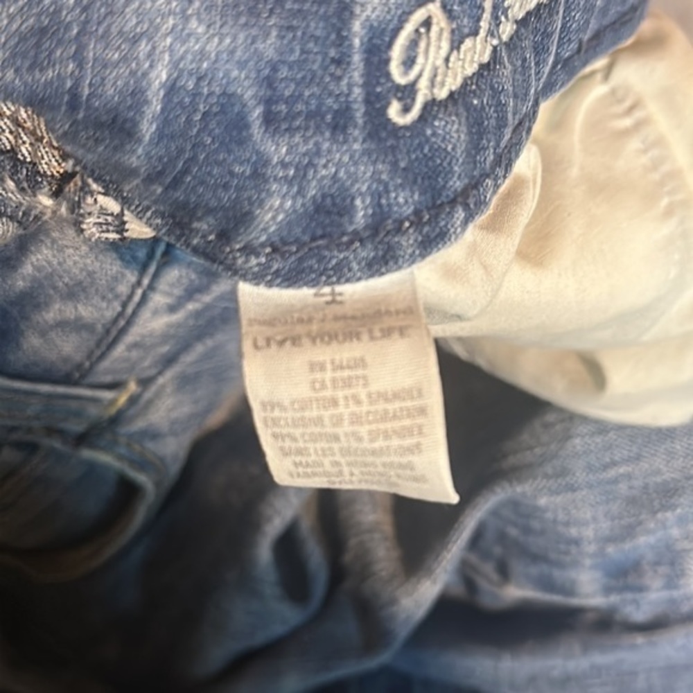 Real Flare‎ Jeans Size 4 Medium Wash Raw Hem  Denim Size 4 / Girls 14 - Picture 5 of 7